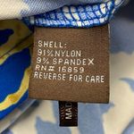 J. McLaughlin  Women's Large Blue Gold Tunic Dress Floral Boat Neck Stretch Boho Photo 7