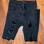 Aeropostale  High Waisted Jeggings Black Jeans Ripped‎ Destroy size 0 short Photo 0