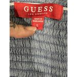 Guess  Chambray Smocked Denim Mini Bodycon Dress Puff Sleeves Size Small Y2K Photo 5