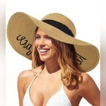 Floppy Resting Beach Face Straw Sun Hat NWOT Photo 1