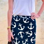 J.Crew Postage Stamp Mini Skirt Dizzy Anchors Navy Blue White Nautical Size 00 Photo 2