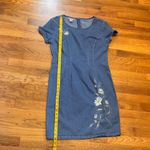 Robbie Bee Vintage 90s Women 10 Floral Embroidered Short Sleeve Denim Jean Dress Photo 5