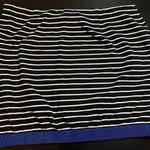 Ann Taylor  Short Knit Skirt Womens Size 12 Black White Stripe Blue Grosgrain Hem Photo 0