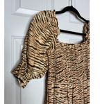 Faithfull the Brand Faithful The Brand De Christin Midi Dress Wyldie Animal Print Linen Size 6 Photo 4
