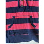 Vintage Y2K Hoodie Womens M Pink Stripe Waffle Knit Pullover Henley Babydoll Size M Photo 5