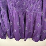 Torrid NWT Smocked Flowy 1X Purple Printed Long Sleeve Office Career Modest Top Photo 4