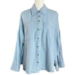 Free People We The Free Cardiff Top in Blue Bell Oversized Small Gauze Cotton Photo 7