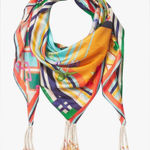 Johnny Was  Lucana Scarf Large Silk Tassels Mix Print Patchwork Artsy Maximalist Photo 0