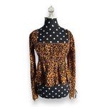 Urban Outfitters ‎ Outfitters Womens Blouse Sz M Ava Smocked Heart Leopard Print NEW Photo 4