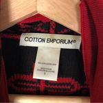 Cotton Emporium Red Tribal Print Drape Front Cardigan Sweater S Photo 3