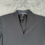 Clara Sunwoo Shirt Women XS Gray Ruched Slinky Office Preppy Neutral Minimalist Photo 3