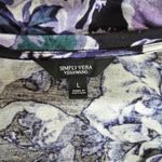 Simply Vera, Vera Wang Simply Vera Vera Wang Floral Long Sleeve Top Purple Black Large Photo 5