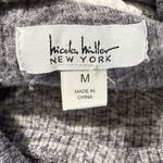 Nicole Miller  Ribbed Turtleneck Tunic Charcoal Size Med Side Slits Quiet Luxury Photo 4