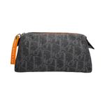 Christian Dior  Homme Monogram Flight Pouch Navy Denim Orange Trim Made in Spain Photo 3