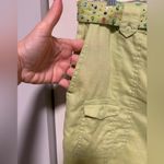 Sigrid Olsen  Green Linen Roll Tab Cropped Pants Photo 3