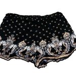 Angie black and gold patterned flowy shorts Photo 0