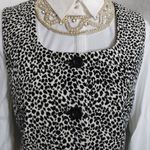EXPRESS 90s Black and White Animal Print Velvet Vest Photo 1