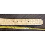 Chico's  Womens Large Powder Exotic Leather Belt Animal Print Western‎ Office NEW Photo 6