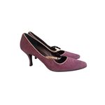 MARTINEZ VALERO Purple Suede Mary Janes Heels Size 9 1/2 Photo 4