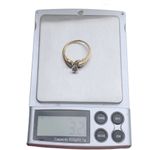 Solitaire GENUINE DIAMONDS  RING 10K YELLOW & WHITE GOLD Sz 7.25 Photo 8