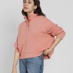 American Eagle New with tags CROPPED HENLEY FLEECE SWEATSHIRT Photo 0