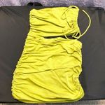 Lulus  Steal the Show Lime Green One-Shoulder Ruched Bodycon Mini Party Dress Photo 7