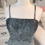 Nina Canacci Maxi Dress Spaghetti Strap Gray Beaded Womens Small Ballroom Photo 5