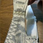 Just My Size  Vintage Bra White Satin Lace Pearl Detail 1985 Underwire NWT 44D #2 Photo 3
