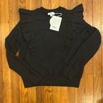 AG Adriano Goldschmied NWT Black Ruffled Sweatshirt Photo 4