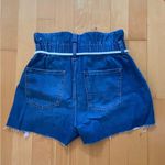 American Eagle Outfitters Paperbag Belted High Waist Blue Denim Mom Shorts Photo 7