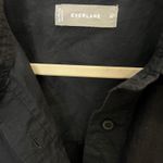 Everlane The Way Black Collared Button Front Long Sleeve Shirt Top Cropped XL Photo 5