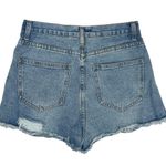superdown Blue Medium Wash Distressed High Ride Denim Jean Shorts Size 26 Photo 1