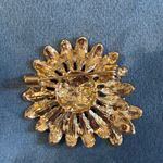 Source Unknown Orange and Yellow Brooch with Rhinestones Photo 4