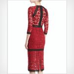 Alexis Randie Lace Midi Dress Dark Red With Black Trim Size S Photo 2
