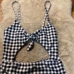 SheIn Swimsuit One Piece Middle Cutout Size Medium Gingham Check Tie Top Photo 1