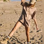 Free People Movement Hot Shot Tee Romper XS,Small, Medium or Large Tan Photo 1