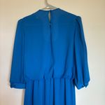 Lady‎ Carol vintage long sleeve dress blue lace trim Size M Photo 6