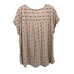 Flower & Feather Tan/Black Arrows Zip Cap Sleeve Blouse Size 2XL Faux Pockets‎ Black Photo 3