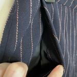 Escada Blue Stiped Pant 38 Womens Wool Business Casual Career Pockets Size M Photo 3