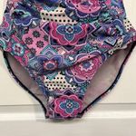 Assets by Spanx Paisley Floral Purple Blue Swimsuit Size Medium EUC #7969 Photo 4