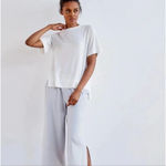 ADAY  Cooler Days Culottes Cloud XS Cool Gray Wide Leg Cropped Slit Resort Photo 1