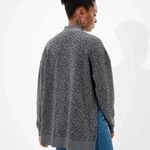 American Eagle MOCK NECK GREY CHEETAH PRINT SWEATSHIRT Photo 1