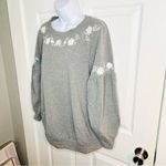 Isabel Maternity by Ingrid & Isabel Floral Embroidered Yoke Sweatshirt Grey M Gray Size undefined Photo 3