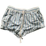 Aerie White & Blue Striped Casual Shorts S Photo 0