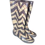 Coach women's  Rain Boots Pammie Zebra Signature Khaki   Size 8 B Photo 2