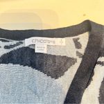 Chico's DENIM BLUE COASTAL AIR JACQUARD FLORAL CARDIGAN Size Large 2 Photo 2