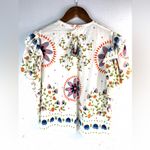 Rose + Olive  M Boho Floral Print Ruffle Sleeve Crop Top Photo 1