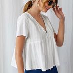 White Peplum Top Photo 0