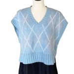Kendall + Kylie NWOT  Super Soft Knit Sweater Vest Oversized XS Blue Photo 2