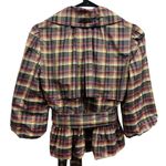 ECI New York Silk Retro Plaid Double Breasted 3 Quarter Sleeve Tie Belt Size 2 Photo 7